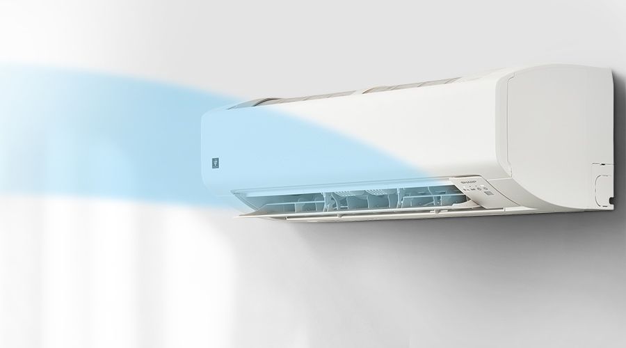 コアンダロング気流で遠くまで風を届けるイメージ