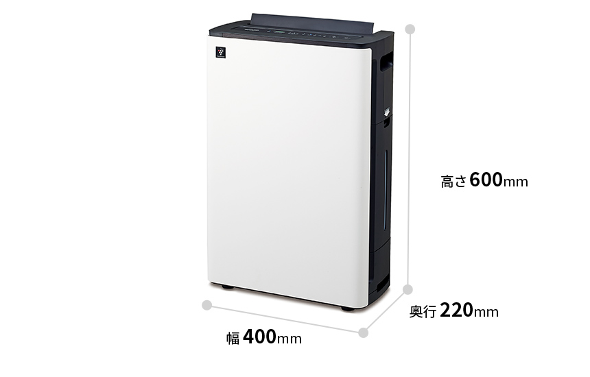 KC-M511 寸法図:幅400mmx奥行220mmx高さ600mm