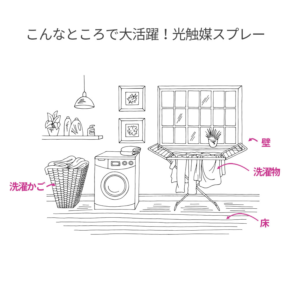 洗濯物にシュッ