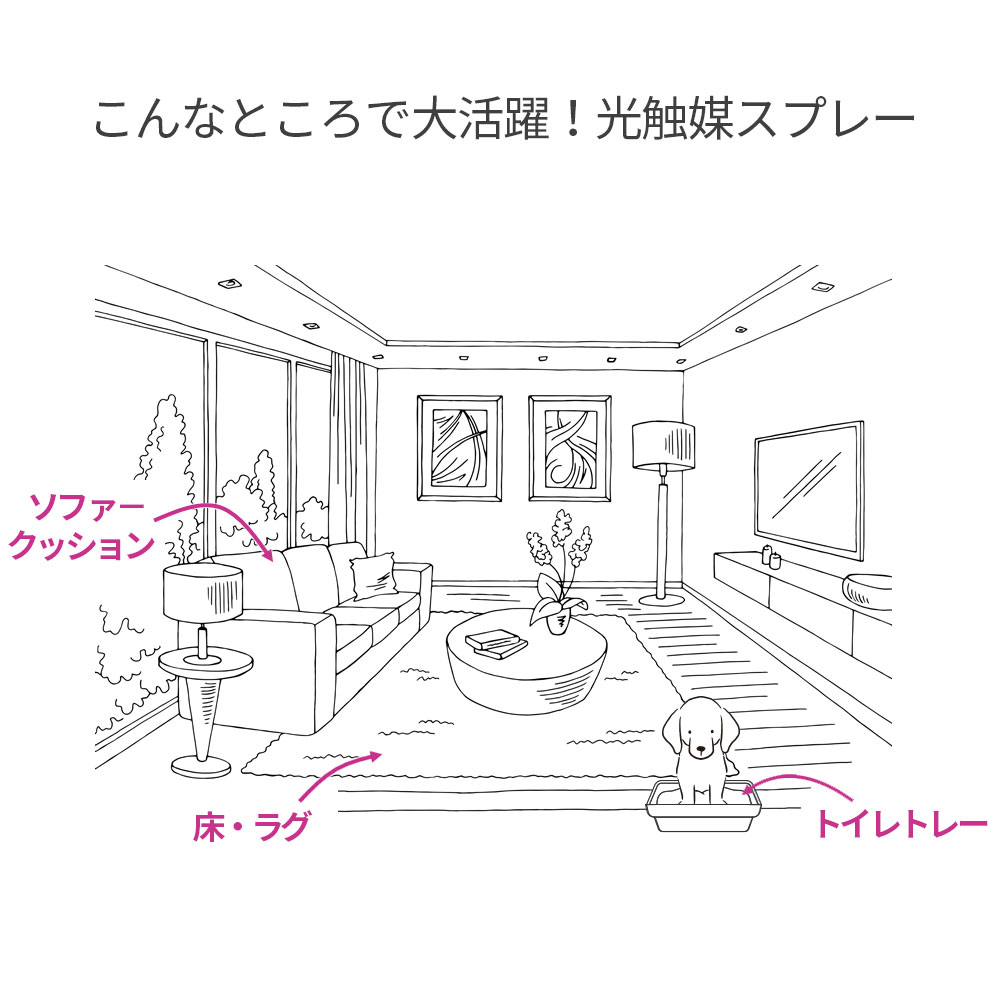 ペット用品にシュッ