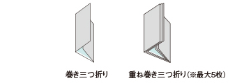 巻き三つ折り/重ね巻き三つ折り(※最大5枚)