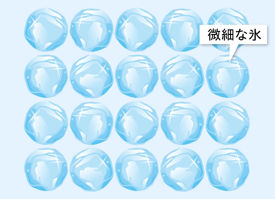 微細な粒が固まっている氷