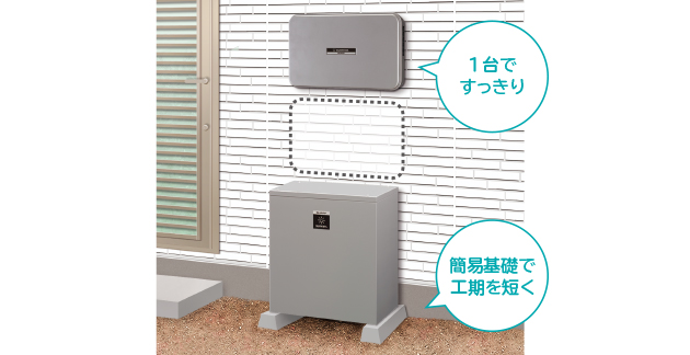 大容量でもすっきり設置