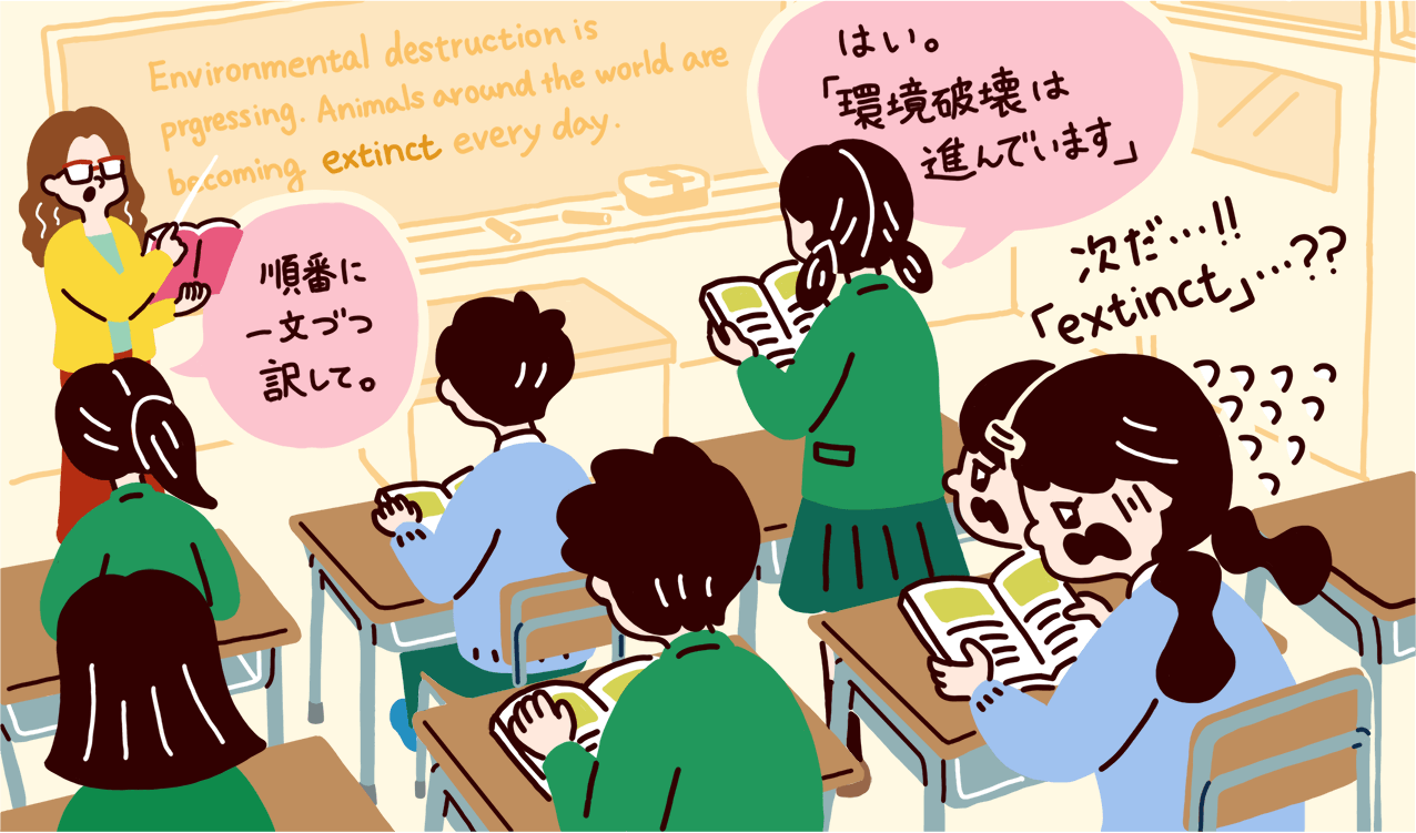 わからない英単語。どんどん授業が進んでく…