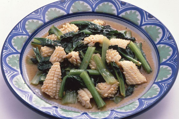 いかと青菜の四川風