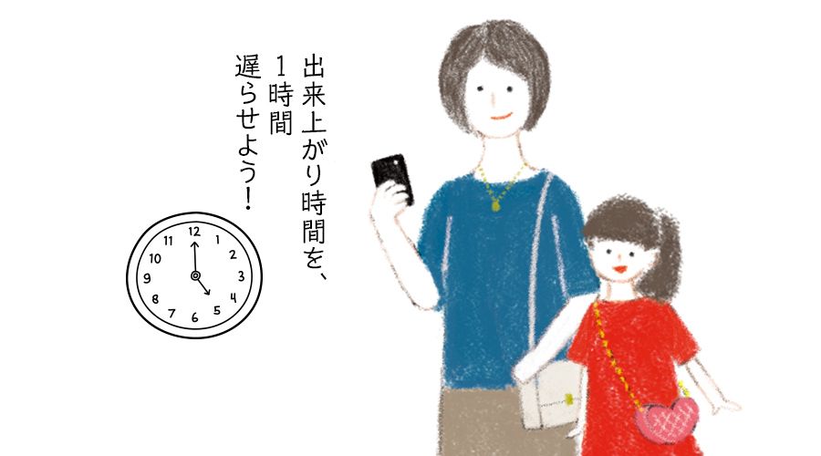 出来上がり時間を1時間遅らせることもできます