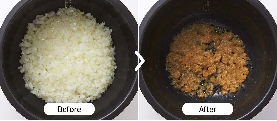 あめ色玉ねぎのbefore/after写真