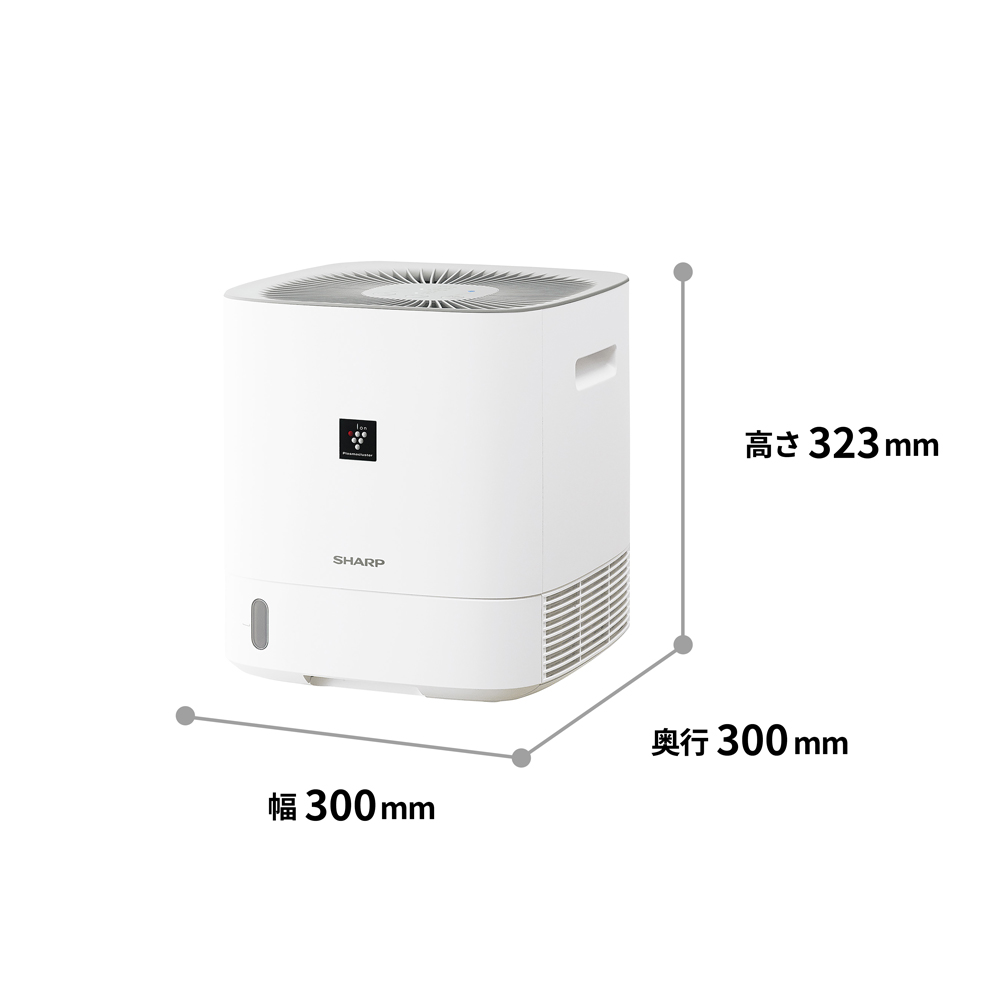 デシカント方式衣類乾燥除湿機CV-S60:外形寸法、幅300mm×奥行300mm×高さ323mm