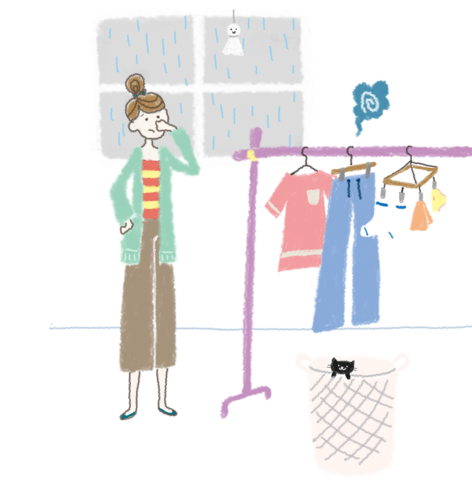 部屋干しイラスト
