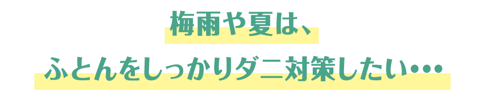 梅雨や夏は、ふとんをしっかりダニ対策したい