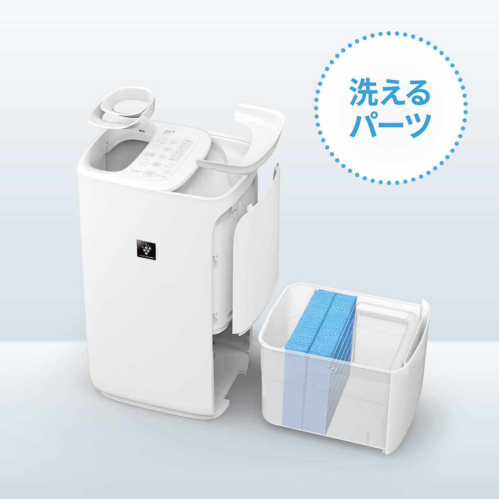 プラズマクラスター加湿器 HV-T55：洗えるパーツ