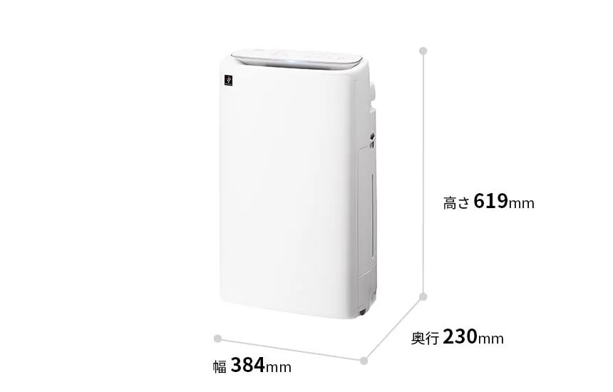 外形寸法図、幅384mm×奥行230mm×高さ619mm