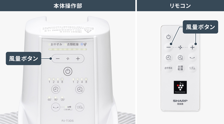 風量切替のボタン画像