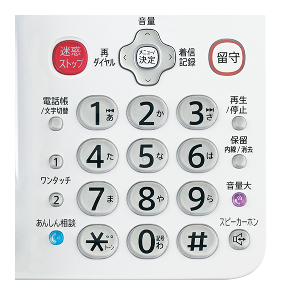 電話機:JD-ATM1:親機操作部の拡大写真