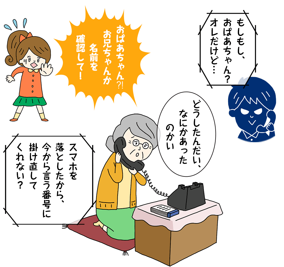 手口その1・家族のフリして「助けて!」