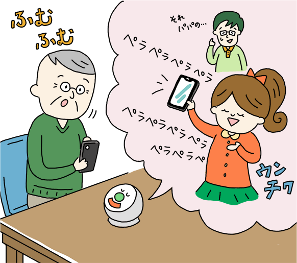 手がふさがらないから、電話で教えてもらいながらスマホを操作できる