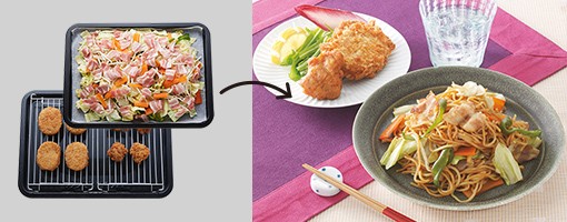 焼きそば&フライあたため