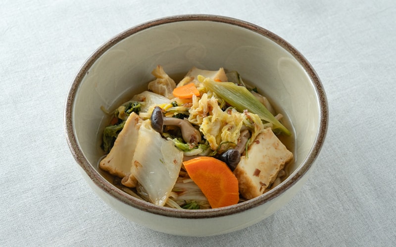 なべ野菜ミックスと厚揚げの煮物