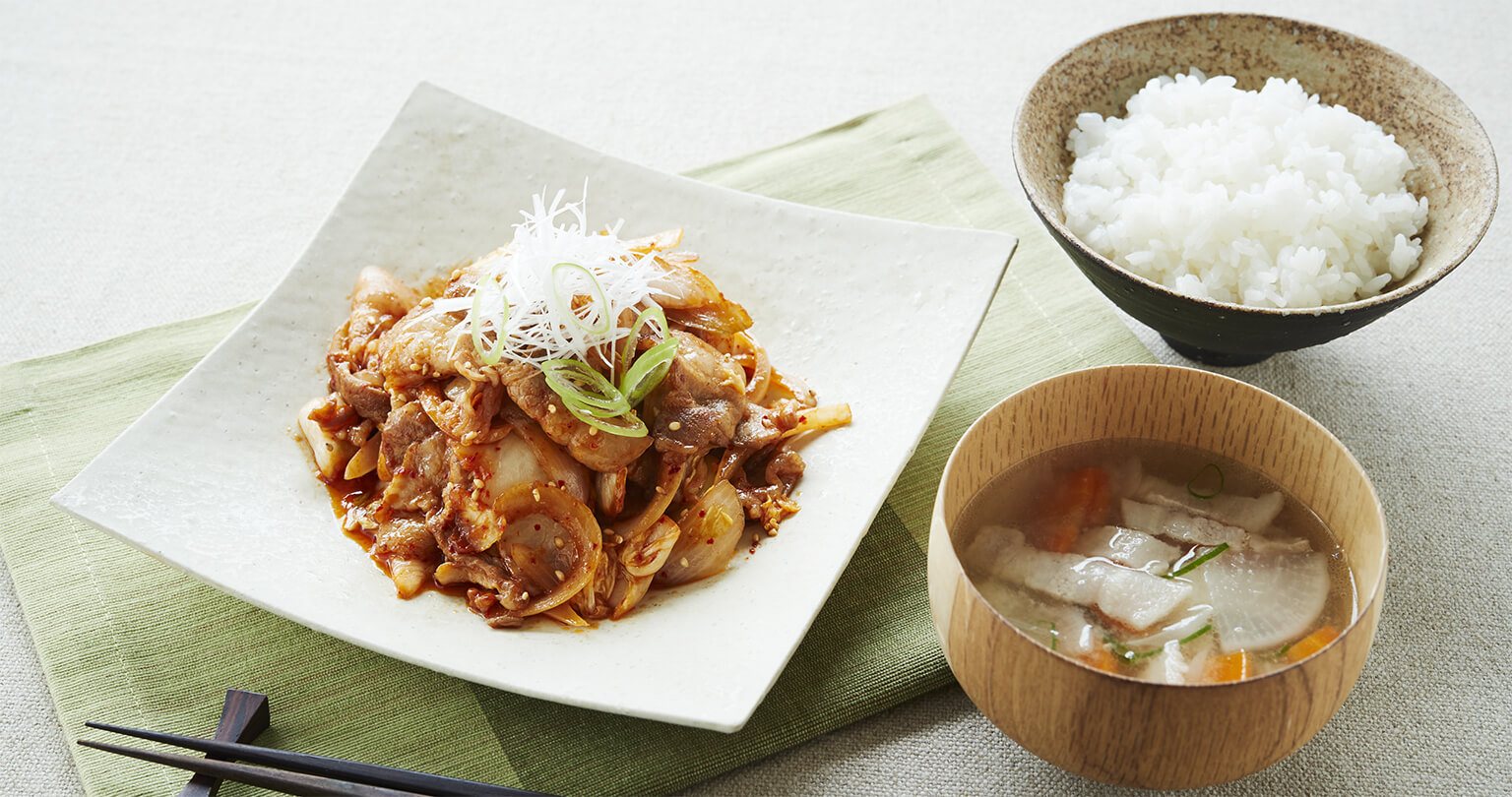 万能和のたれの豚キムチ＆豚汁