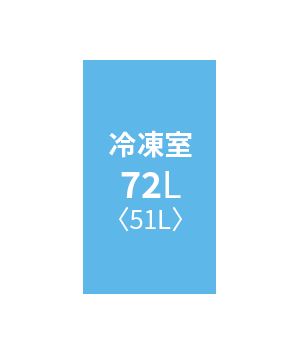 冷凍室の定格内容積72L