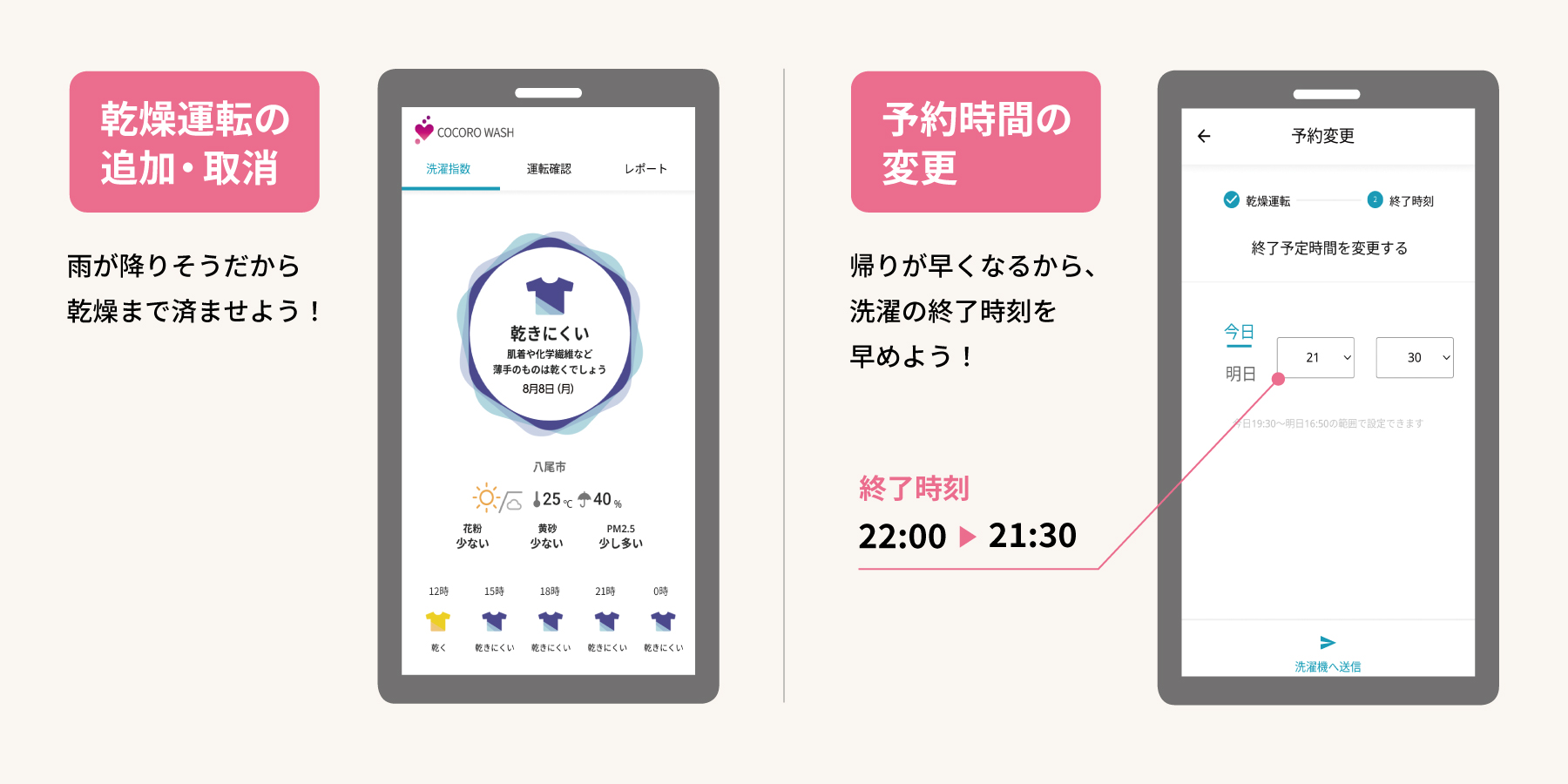 スマートフォンの操作画面。