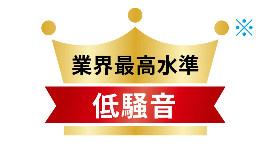 業界最高水準 低騒音