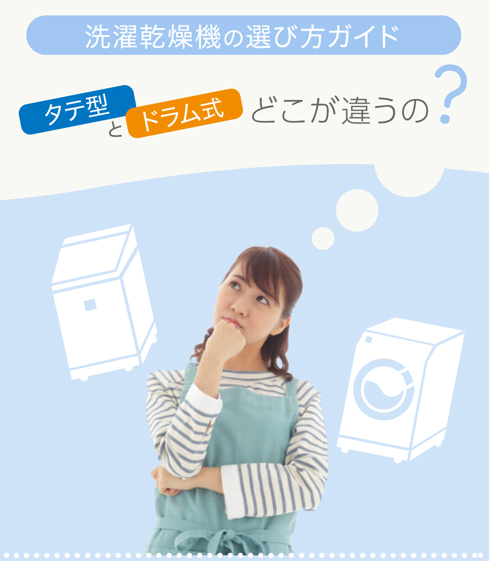 タテ型とドラム式の違いについて。