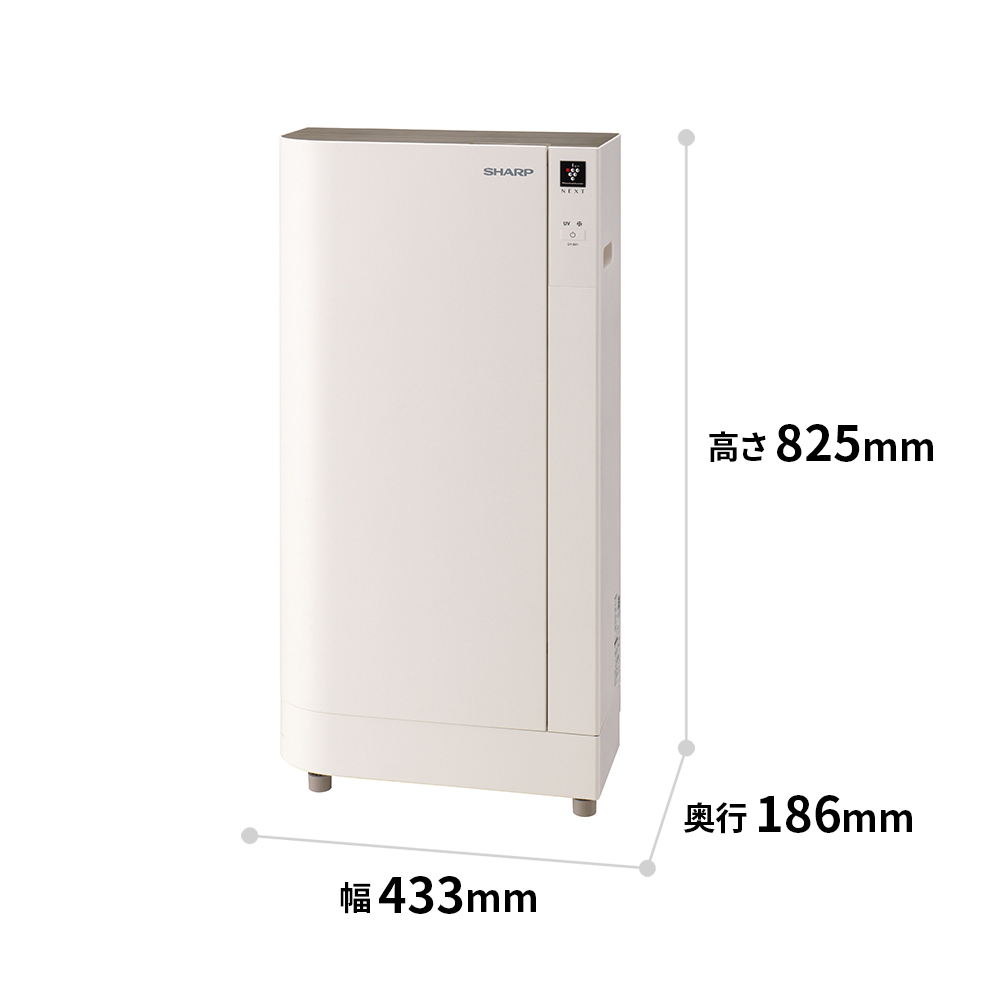 シューズクローゼット:DY-B01:外形寸法、幅433mm×高さ825mm×奥行186mm
