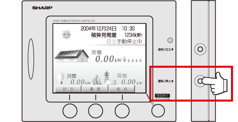 イメージ画像:運転/停止を押します。