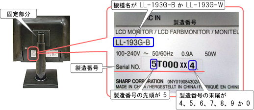 �@�햼���ALL-193G-B���ALL-193G-W�ŁA�����ԍ��̐擪�̔ԍ����u5�v�A���A�����̔ԍ����u4�v�`�u0�v�̐��i