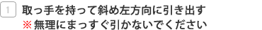 �����������āA�΂ߍ������Ɉ����o��