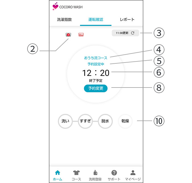 予約設定中画面