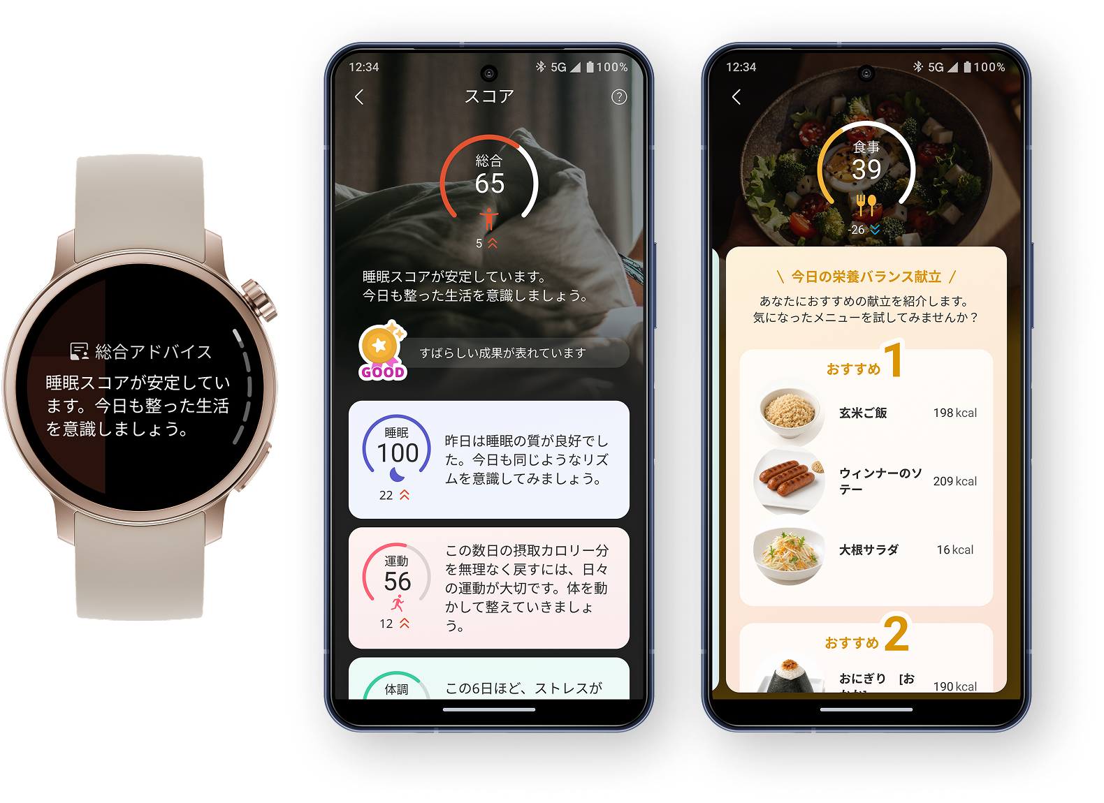 からだメイトアプリの健康アドバイス画面